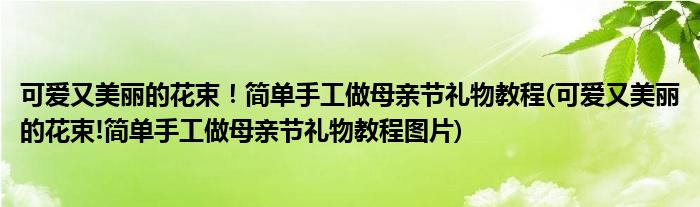 可愛又美麗的花束！簡(jiǎn)單手工做母親節(jié)禮物教程(可愛又美麗的花束!簡(jiǎn)單手工做母親節(jié)禮物教程圖片)