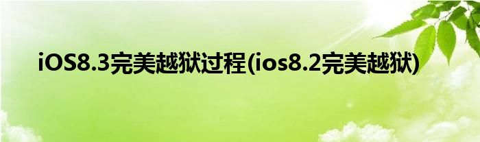 iOS8.3完美越獄過程(ios8.2完美越獄)