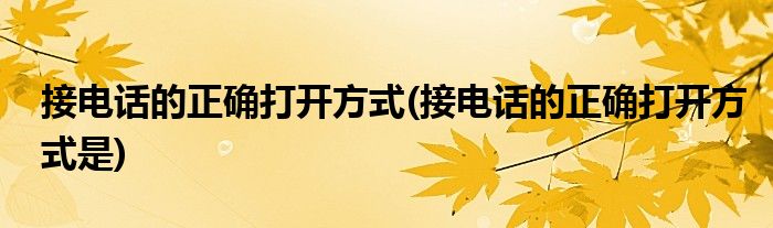 接電話的正確打開方式(接電話的正確打開方式是)