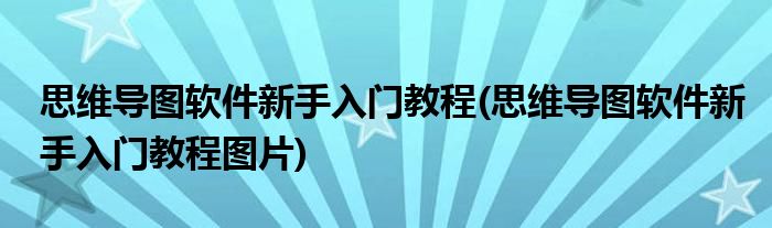 思維導(dǎo)圖軟件新手入門教程(思維導(dǎo)圖軟件新手入門教程圖片)