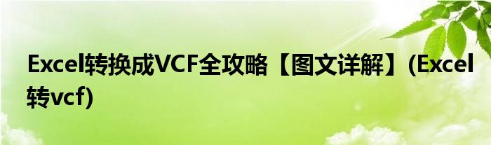 Excel轉(zhuǎn)換成VCF全攻略【圖文詳解】(Excel轉(zhuǎn)vcf)