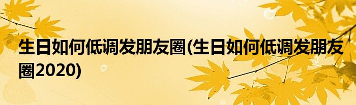 生日如何低調(diào)發(fā)朋友圈(生日如何低調(diào)發(fā)朋友圈2020)