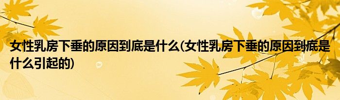 女性乳房下垂的原因到底是什么(女性乳房下垂的原因到底是什么引起的)