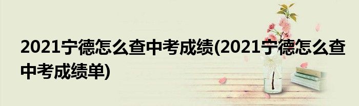 2021寧德怎么查中考成績(2021寧德怎么查中考成績單)