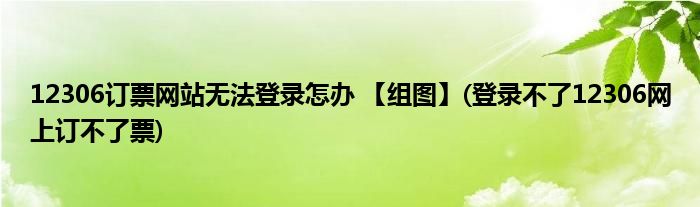 12306訂票網(wǎng)站無法登錄怎辦 【組圖】(登錄不了12306網(wǎng)上訂不了票)