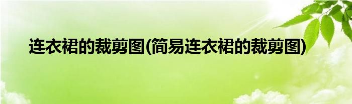 連衣裙的裁剪圖(簡易連衣裙的裁剪圖)