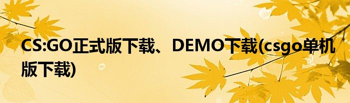 CS:GO正式版下載、DEMO下載(csgo單機(jī)版下載)