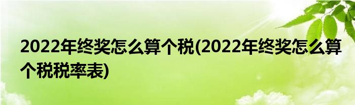 2022年終獎(jiǎng)怎么算個(gè)稅(2022年終獎(jiǎng)怎么算個(gè)稅稅率表)