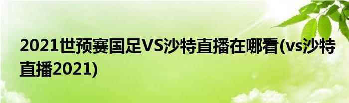 2021世預(yù)賽國(guó)足VS沙特直播在哪看(vs沙特直播2021)