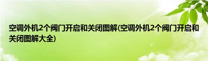 空調(diào)外機(jī)2個(gè)閥門(mén)開(kāi)啟和關(guān)閉圖解(空調(diào)外機(jī)2個(gè)閥門(mén)開(kāi)啟和關(guān)閉圖解大全)