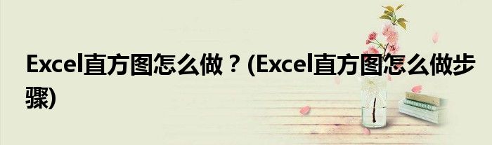 Excel直方圖怎么做？(Excel直方圖怎么做步驟)