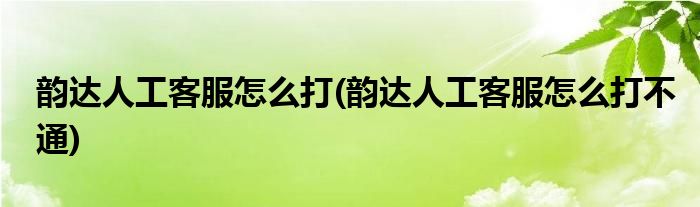 韻達(dá)人工客服怎么打(韻達(dá)人工客服怎么打不通)