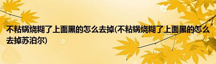 不粘鍋燒糊了上面黑的怎么去掉(不粘鍋燒糊了上面黑的怎么去掉蘇泊爾)