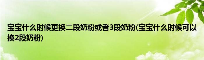 寶寶什么時(shí)候更換二段奶粉或者3段奶粉(寶寶什么時(shí)候可以換2段奶粉)