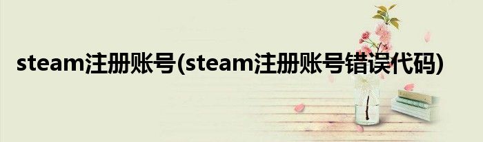 steam注冊賬號(steam注冊賬號錯誤代碼)