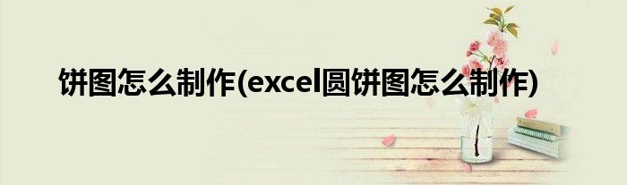 餅圖怎么制作(excel圓餅圖怎么制作)