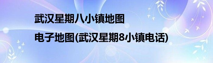 武漢星期八小鎮(zhèn)地圖|電子地圖(武漢星期8小鎮(zhèn)電話)