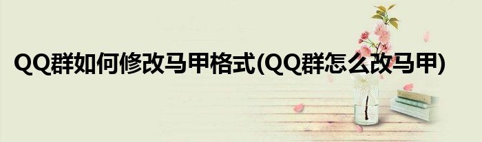 QQ群如何修改馬甲格式(QQ群怎么改馬甲)