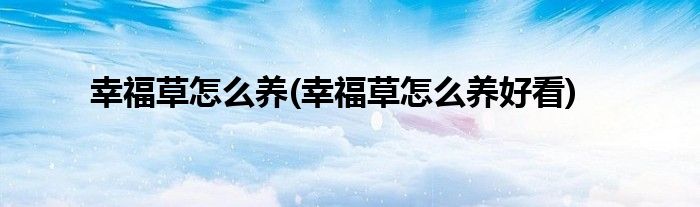 幸福草怎么養(yǎng)(幸福草怎么養(yǎng)好看)