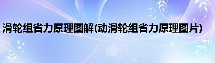 滑輪組省力原理圖解(動滑輪組省力原理圖片)