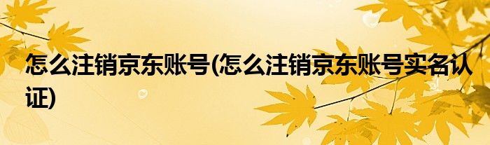 怎么注銷京東賬號(hào)(怎么注銷京東賬號(hào)實(shí)名認(rèn)證)