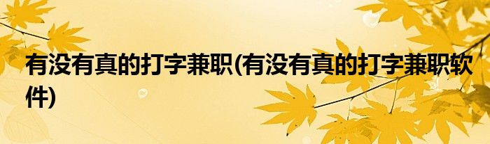 有沒有真的打字兼職(有沒有真的打字兼職軟件)