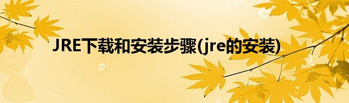 JRE下載和安裝步驟(jre的安裝)