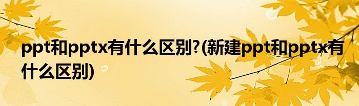 ppt和pptx有什么區(qū)別?(新建ppt和pptx有什么區(qū)別)