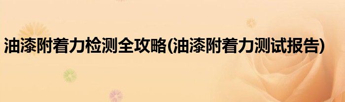 油漆附著力檢測(cè)全攻略(油漆附著力測(cè)試報(bào)告)