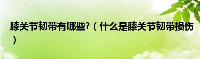 膝關(guān)節(jié)韌帶有哪些?（什么是膝關(guān)節(jié)韌帶損傷）