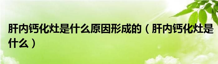 肝內(nèi)鈣化灶是什么原因形成的（肝內(nèi)鈣化灶是什么）