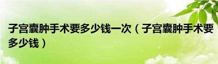 子宮囊腫手術(shù)要多少錢一次（子宮囊腫手術(shù)要多少錢）