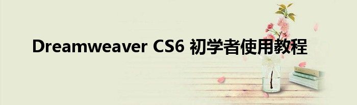 Dreamweaver CS6 初學者使用教程