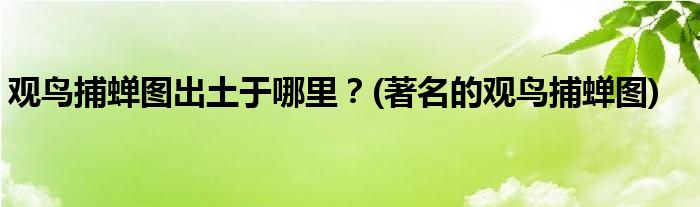 觀鳥捕蟬圖出土于哪里？(著名的觀鳥捕蟬圖)