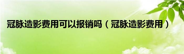 冠脈造影費用可以報銷嗎（冠脈造影費用）