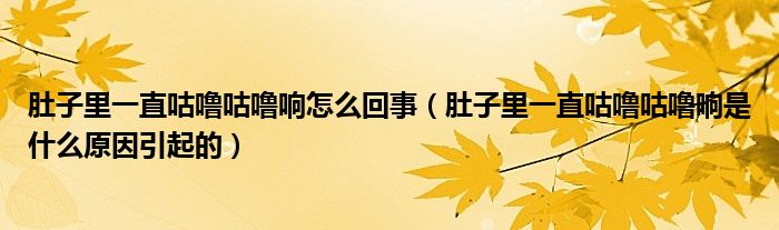 肚子里一直咕嚕咕嚕響怎么回事（肚子里一直咕嚕咕嚕響是什么原因引起的）