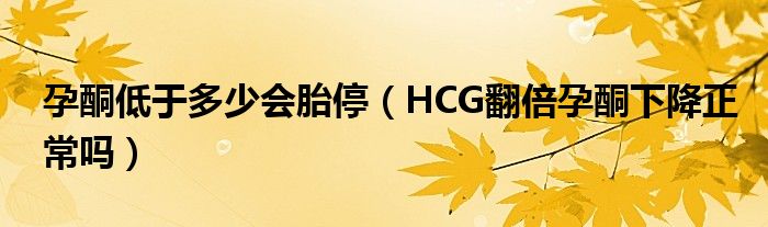 孕酮低于多少會(huì)胎停（HCG翻倍孕酮下降正常嗎）