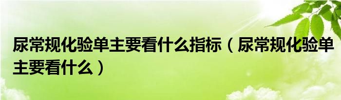 尿常規(guī)化驗(yàn)單主要看什么指標(biāo)（尿常規(guī)化驗(yàn)單主要看什么）