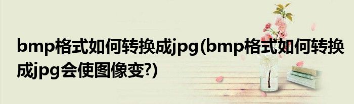 bmp格式如何轉(zhuǎn)換成jpg(bmp格式如何轉(zhuǎn)換成jpg會使圖像變?)