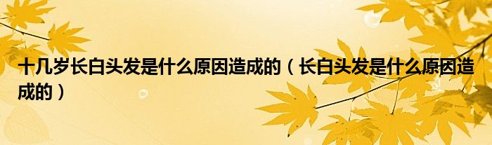 十幾歲長白頭發(fā)是什么原因造成的（長白頭發(fā)是什么原因造成的）