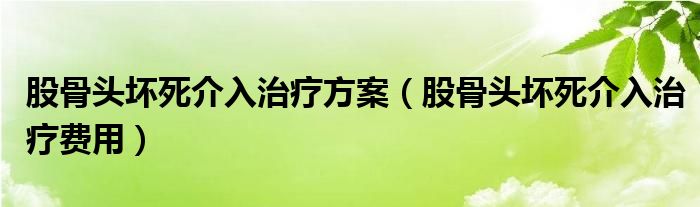 股骨頭壞死介入治療方案（股骨頭壞死介入治療費(fèi)用）