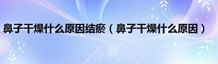 鼻子干燥什么原因結(jié)瘀（鼻子干燥什么原因）