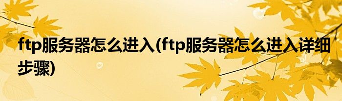 ftp服務(wù)器怎么進(jìn)入(ftp服務(wù)器怎么進(jìn)入詳細(xì)步驟)