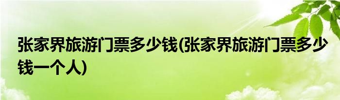 張家界旅游門票多少錢(張家界旅游門票多少錢一個(gè)人)