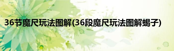 36節(jié)魔尺玩法圖解(36段魔尺玩法圖解蝎子)