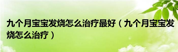 九個月寶寶發(fā)燒怎么治療最好（九個月寶寶發(fā)燒怎么治療）