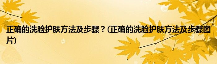 正確的洗臉護膚方法及步驟？(正確的洗臉護膚方法及步驟圖片)