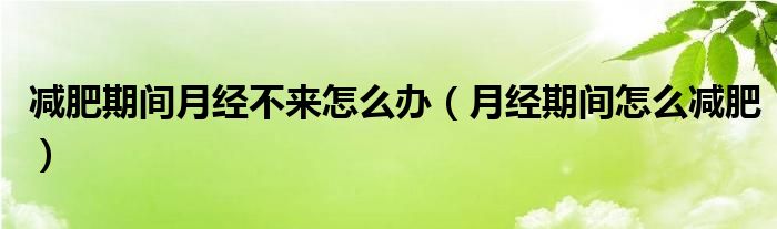 減肥期間月經(jīng)不來怎么辦（月經(jīng)期間怎么減肥）