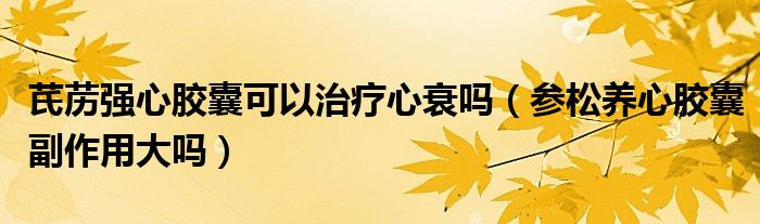 芪藶強心膠囊可以治療心衰嗎（參松養(yǎng)心膠囊副作用大嗎）