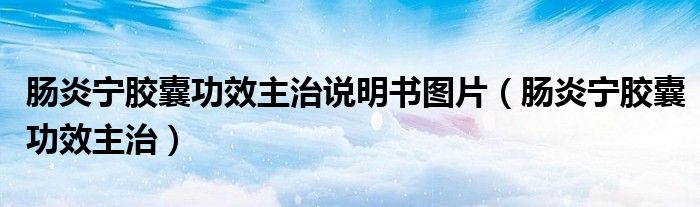 腸炎寧膠囊功效主治說(shuō)明書(shū)圖片（腸炎寧膠囊功效主治）